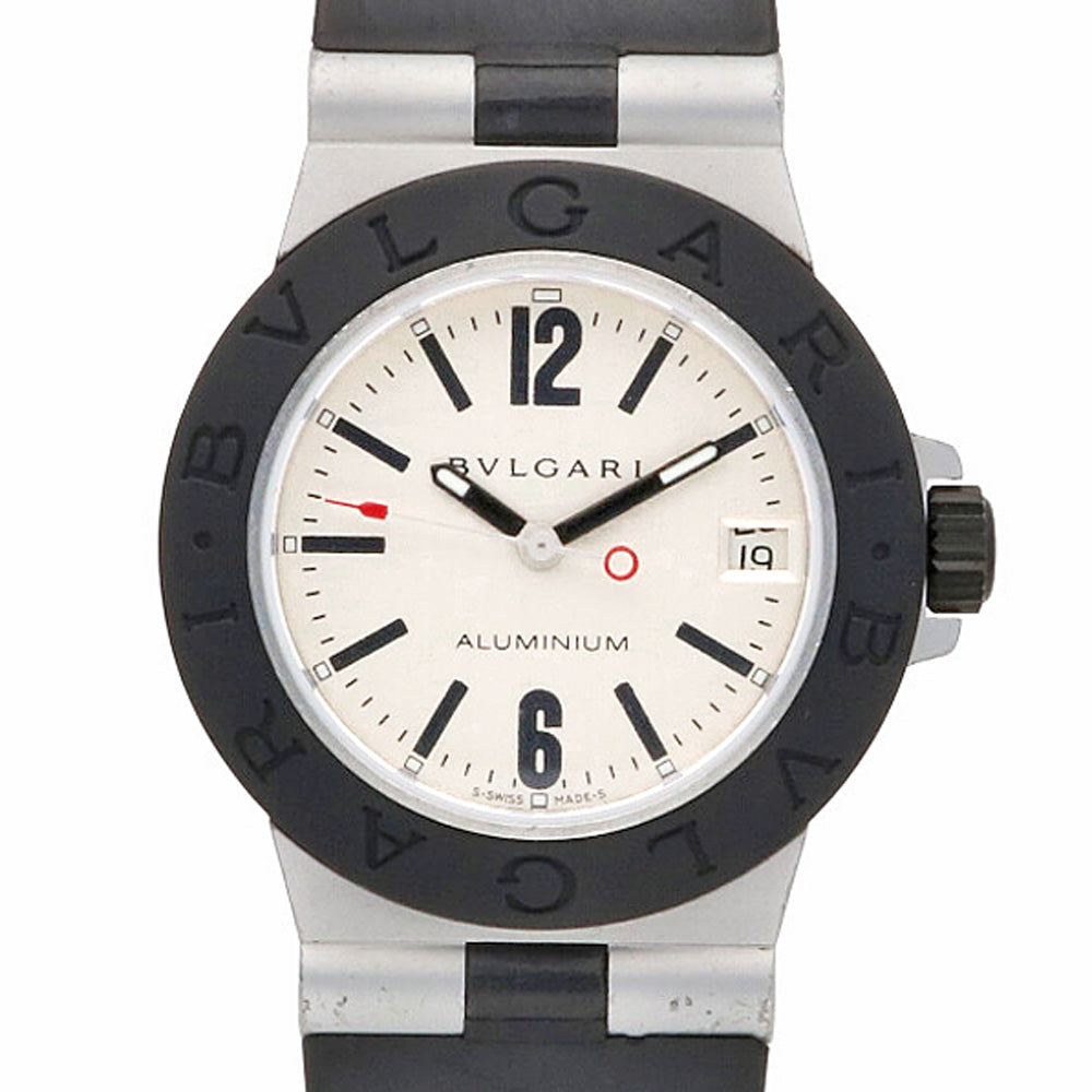 【美品】BVLGARI アルミニウム AL32Aブラック シルバー 中古】 ブルガリ BVLGARI 腕時計 アルミニウム アルミ ラバー AL32A