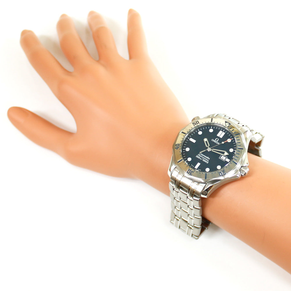 【OMEGA】オメガ シーマスター プロフェッショナル300Ｍ ステンレススチール シルバ― クオーツ アナログ表示 レディース ネイビー文字盤 腕時計