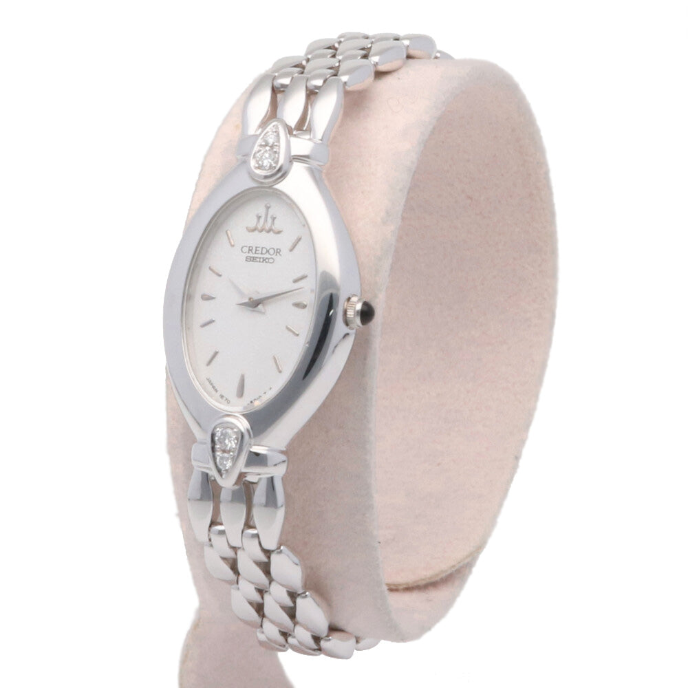 セイコー SEIKO CREDOR ジュリ 無垢 GBAR022 ホワイト K18イエローゴールド K18YG クオーツ メンズ 腕時計