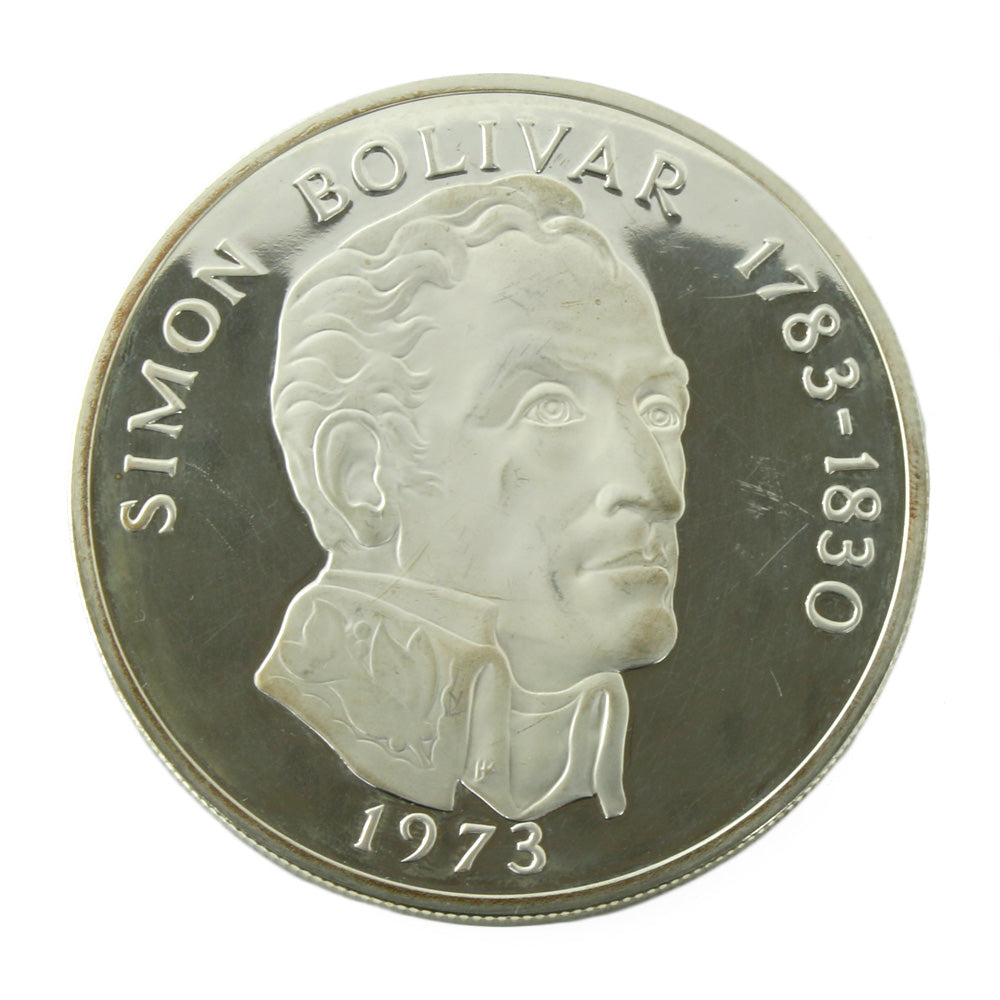 重量級銀貨 1973年パナマ共和国20バルボア シモン・ボリバル銀貨 130g ...