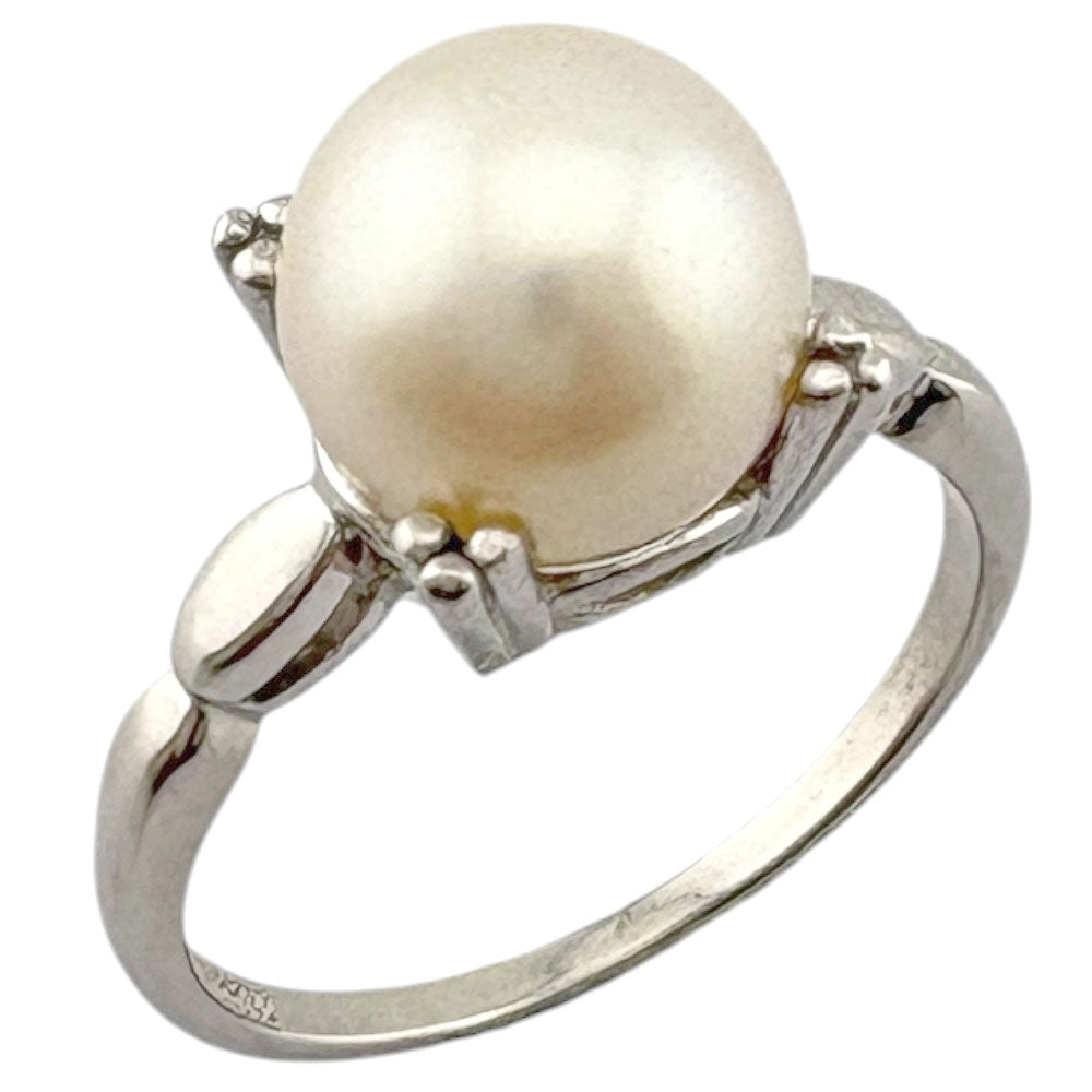 MIKIMOTO Ring No. 11 K14 White Gold Pearl Women's Used – 【公式