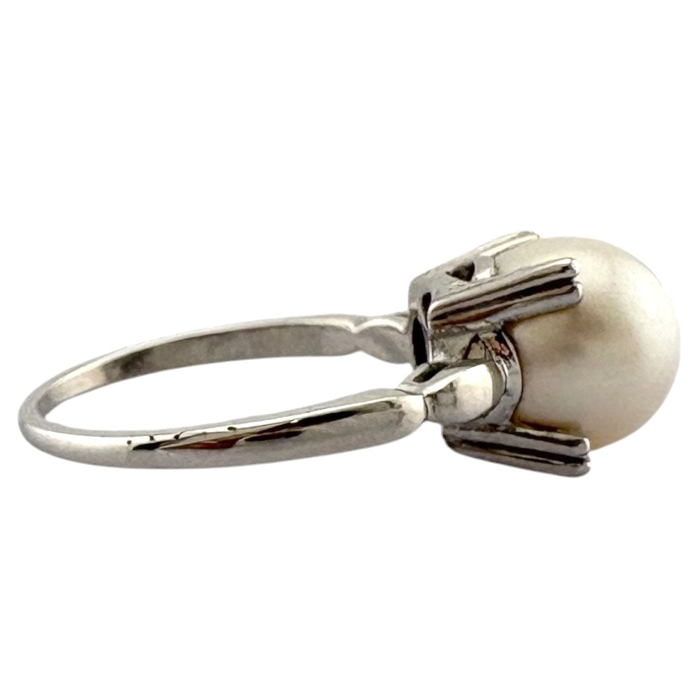 MIKIMOTO Ring No. 11 K14 White Gold Pearl Women's Used – 【公式