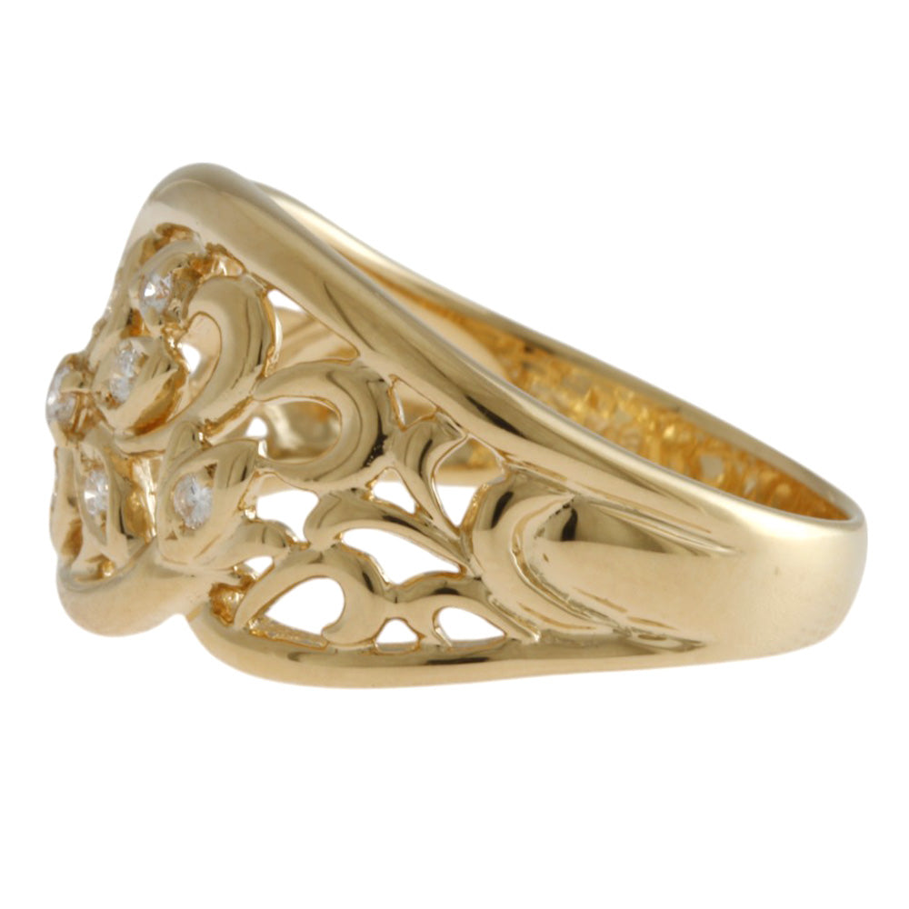 フラワー リング 指輪 16.5号 18金 K18イエローゴールド