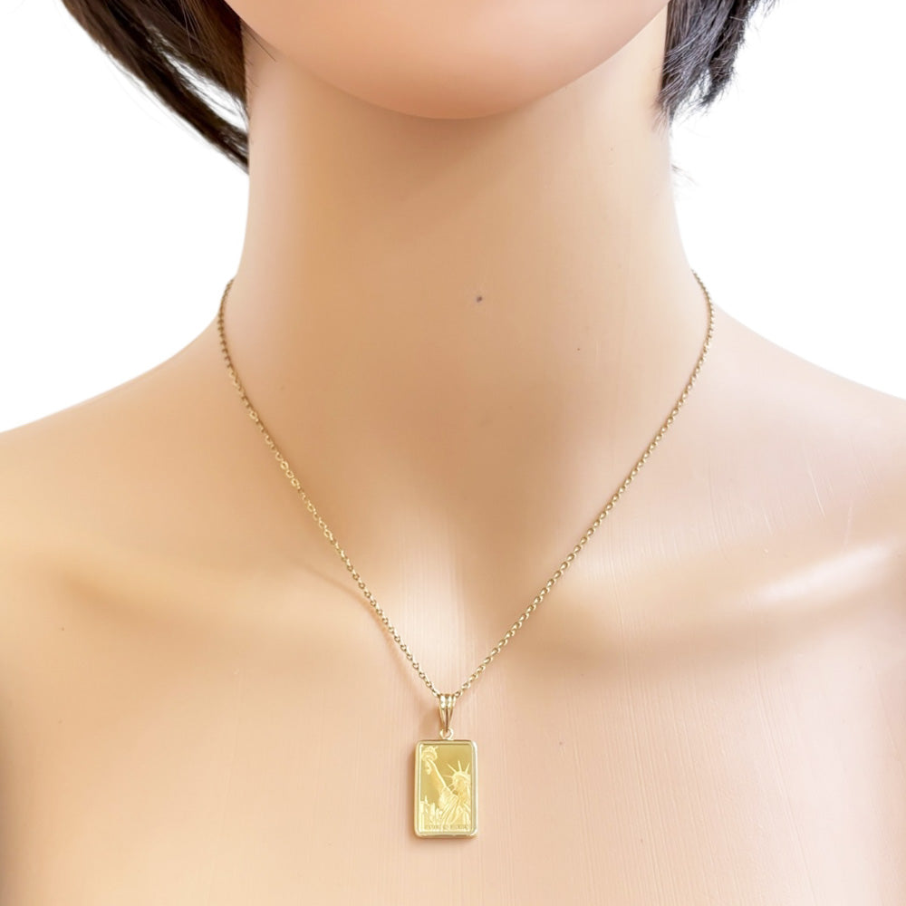 K24 K18 ネックレストップ 自由の女神 24金×18金】自由の女神 純金