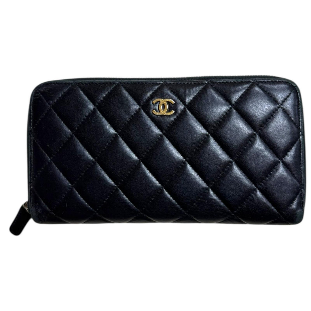 CHANEL シャネル マトラッセ 長財布 ラムスキン レディース 中古