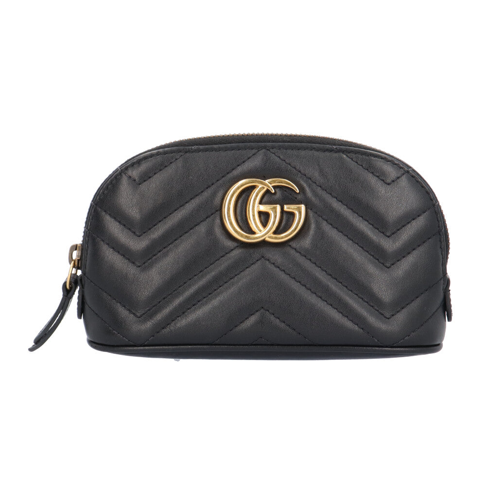 GUCCI グッチ コスメティックケース GGマーモント ポーチ レザー 