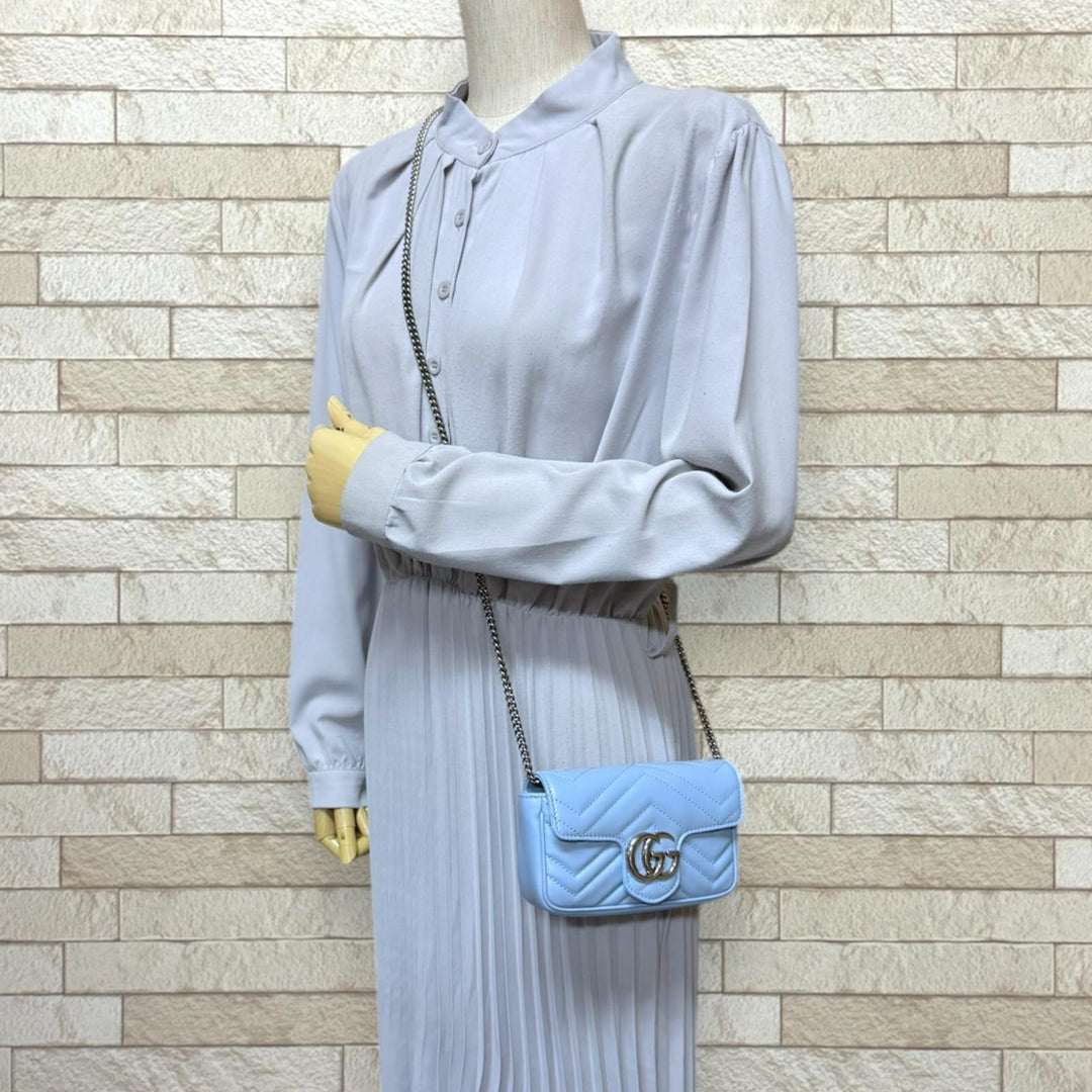 GUCCI グッチ スーパーミニバッグ GGマーモント ショルダーバッグ
