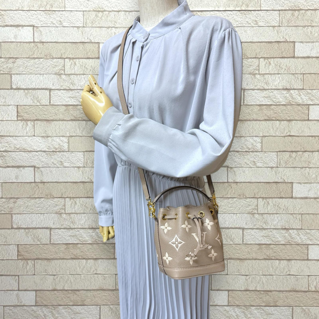 未使用　ルイヴィトン　モノグラム　アンプラント　バイカラー　ナノ　ノエ LOUIS VUITTON ルイヴィトン ナノ・ノエ バイカラーモノグラムアン