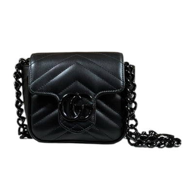 GUCCI グッチ ミニポシェット GGマーモント ショルダーバッグ レザー
