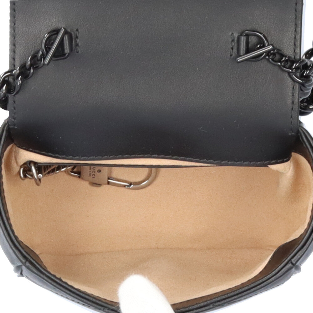 GUCCI グッチ ミニポシェット GGマーモント ショルダーバッグ レザー