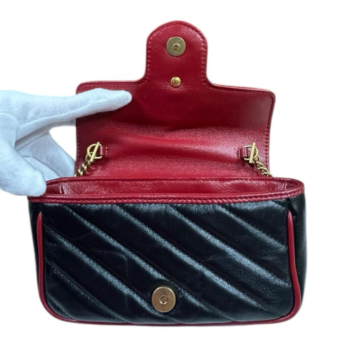 GUCCI グッチ スーパーミニバッグ GGマーモント ショルダーバッグ 