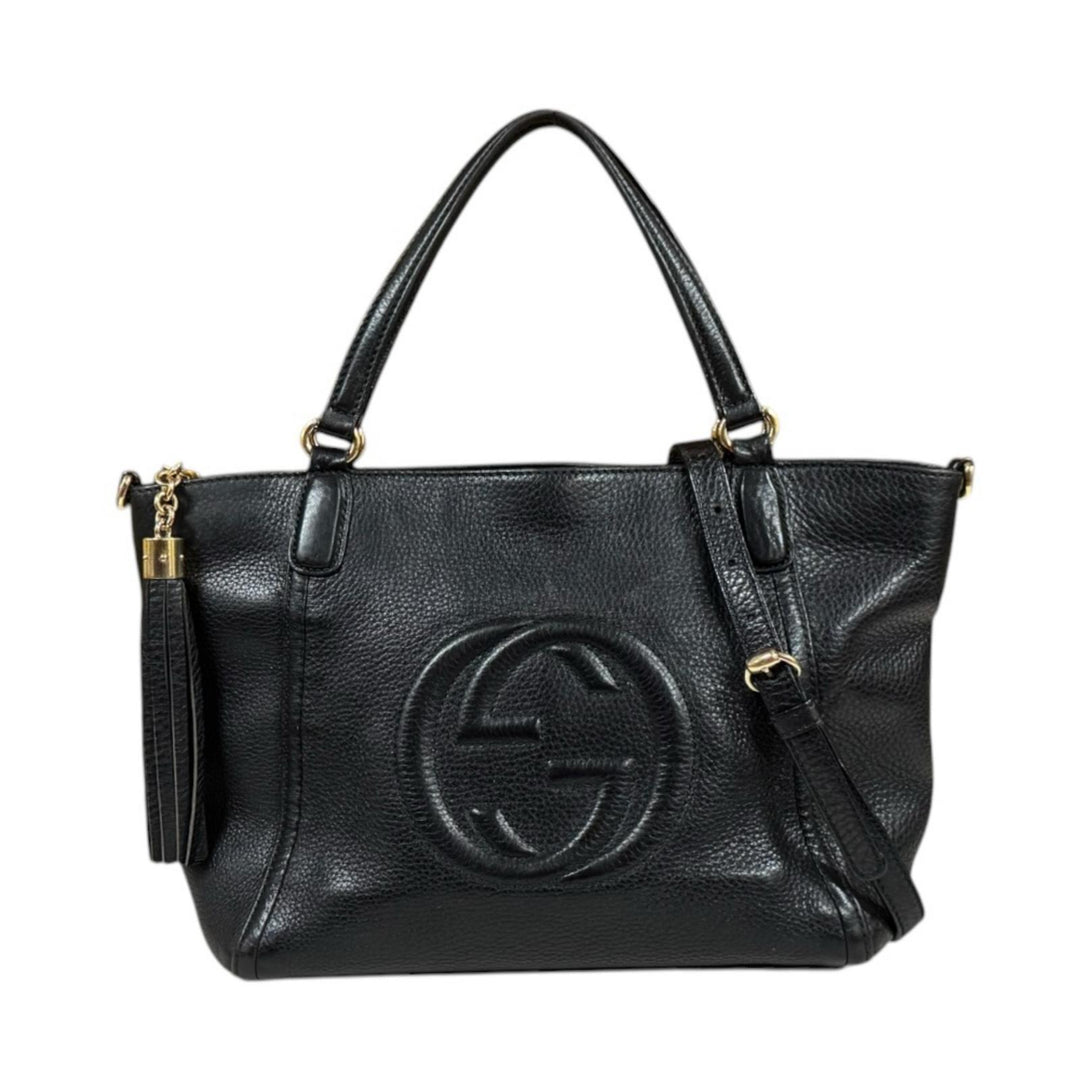 GUCCI グッチ ソーホー ショルダーバッグ レザー ブラック レディース