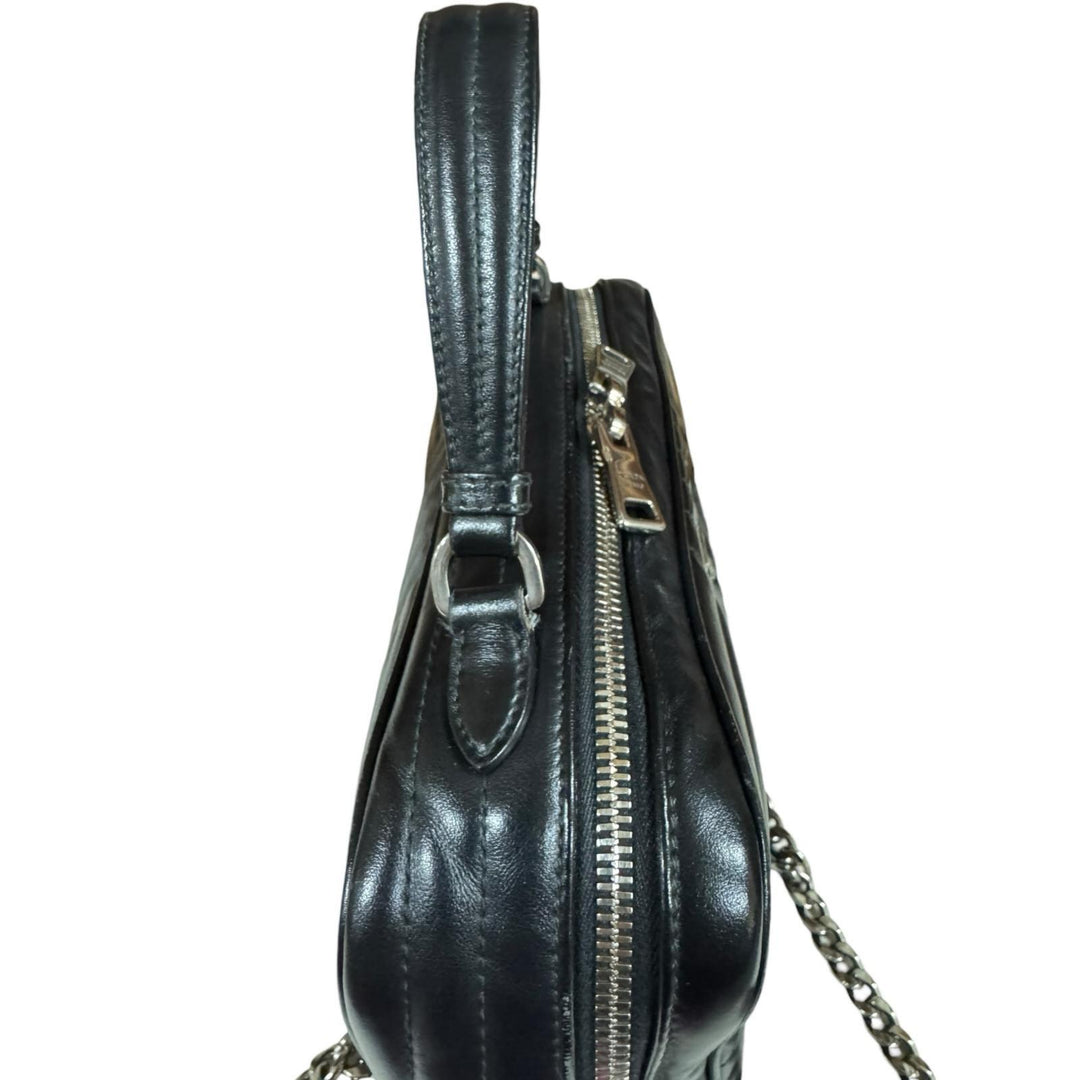PRADA プラダ ダイアグラム ショルダーバッグ レザー ブラック