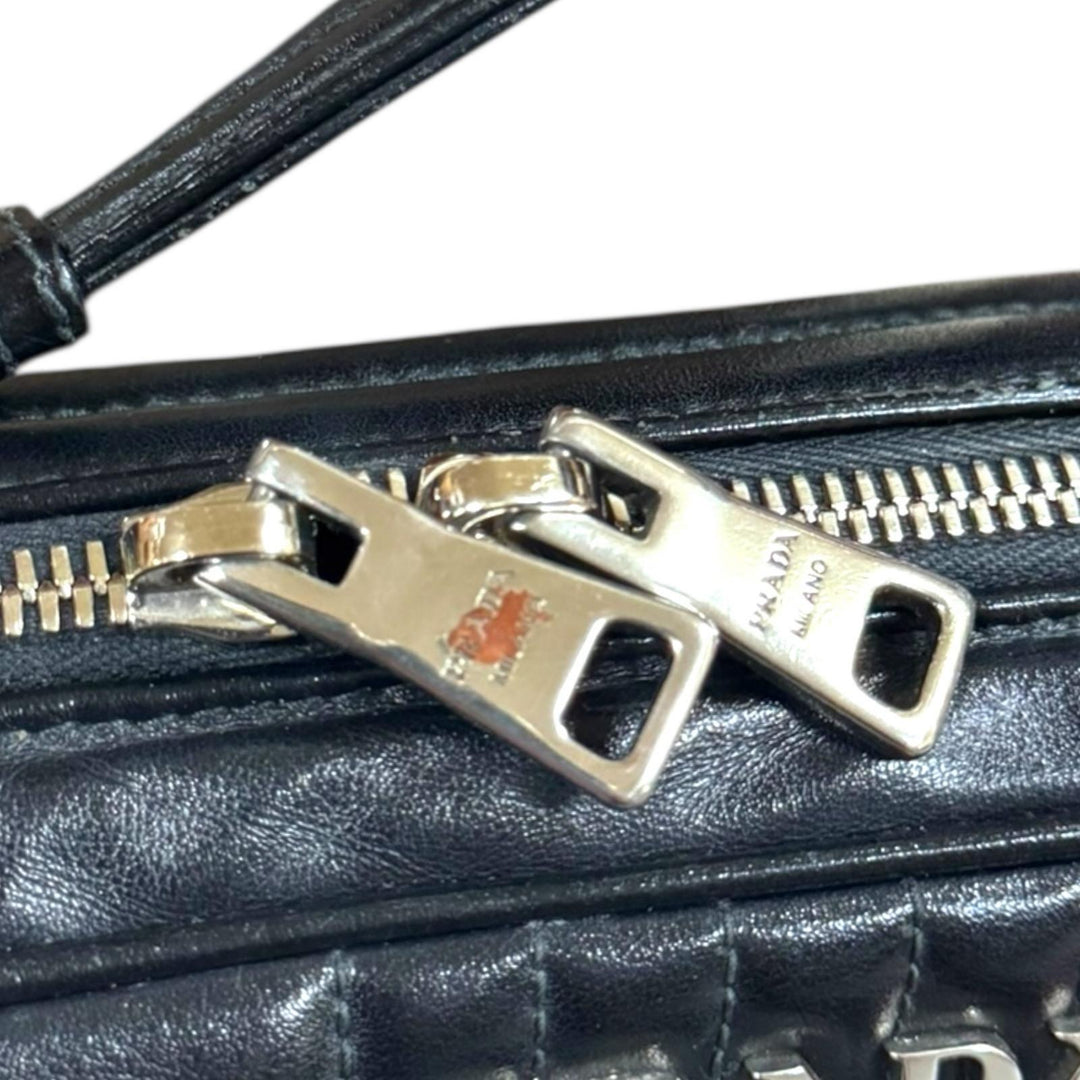 プラダ ダイアグラム ショルダーバッグ レザー 1BH119 ブラック レディース PRADA  中古 PRADA（プラダ） ダイアグラム ショルダーバッグ レザー 1BH119