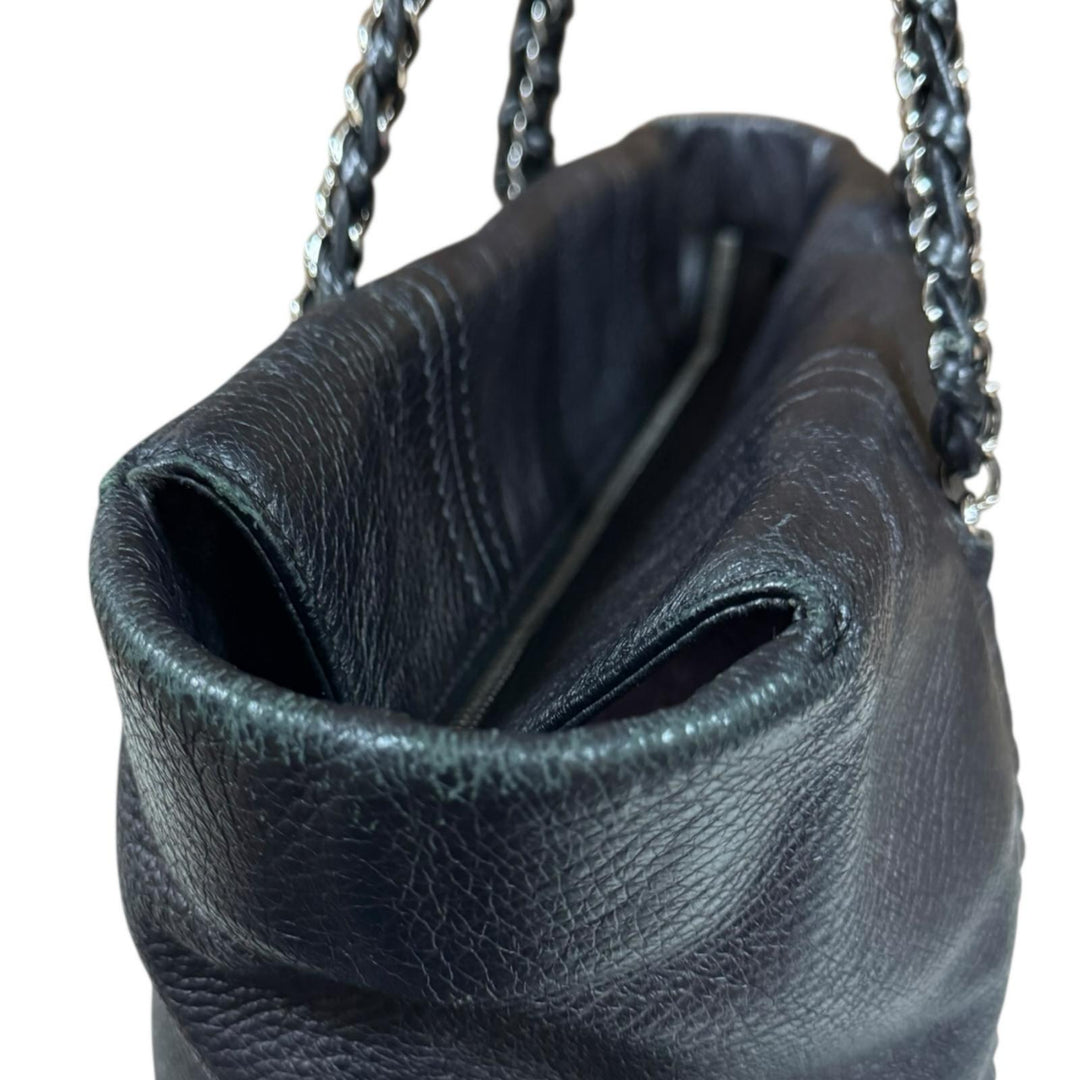 シャネル トートバッグ レザー ブラック レディース CHANEL  中古 R&Kリサイクルキング CHANEL シャネル ラグジュアリー トートバッグ レザー ブラック