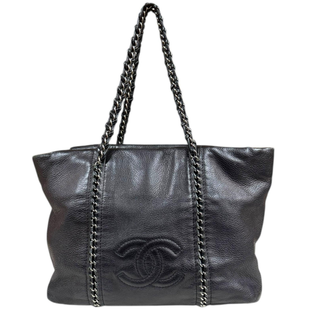 CHANEL シャネル トートバッグ レディース 【古着】【中古】 CHANEL シャネル ラグジュアリー トートバッグ レザー ブラック