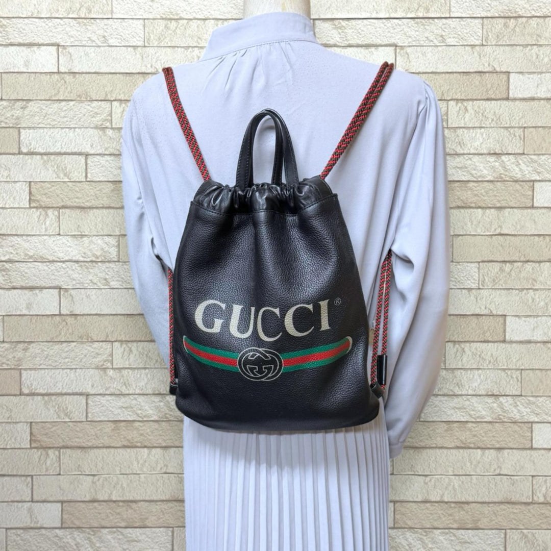 GUCCI グッチ ドローストリング リュック リュック・デイパック レザー