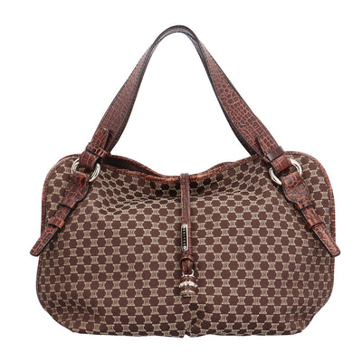 極美品★レア セリーヌ CELINE マカダム柄 ビタースウィートハンドバッグ CELINE セリーヌ ビタースウィート マカダム トートバッグ キャンバス