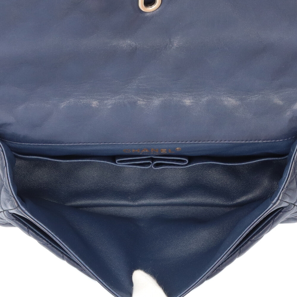 CHANEL シャネル マトラッセ ショルダーバッグ ラムスキン ネイビー