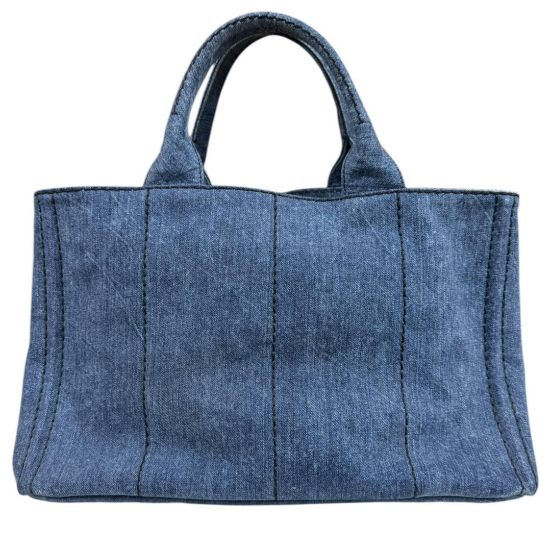 PRADA プラダ カナパトートM ショルダーバッグ デニム ブルー