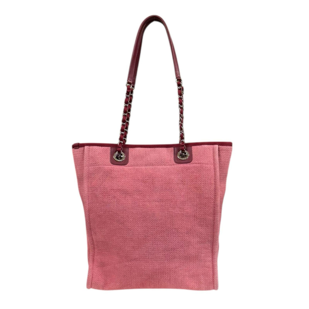 CHANEL Deauville PM Shoulder Bag Canvas Red Ladies Used – 【公式