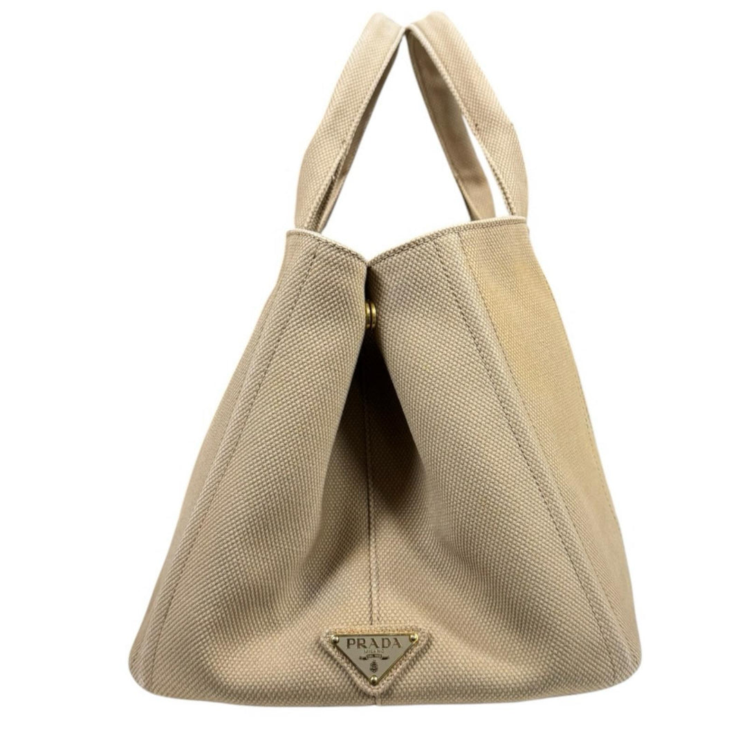 PRADA プラダ カナパトートL ハンドバッグ キャンバス ベージュ