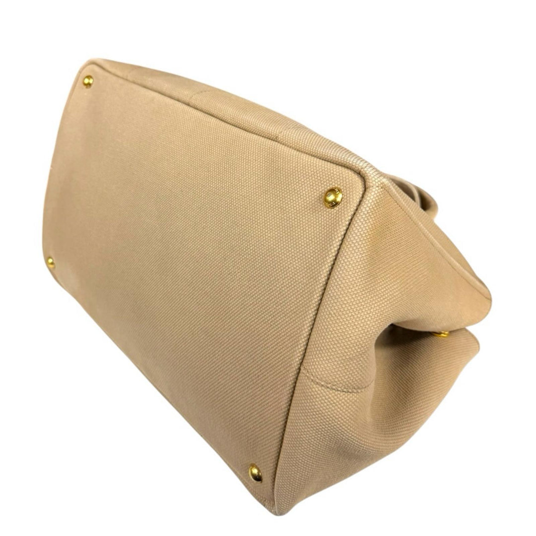PRADA プラダ カナパトートL ハンドバッグ キャンバス ベージュ