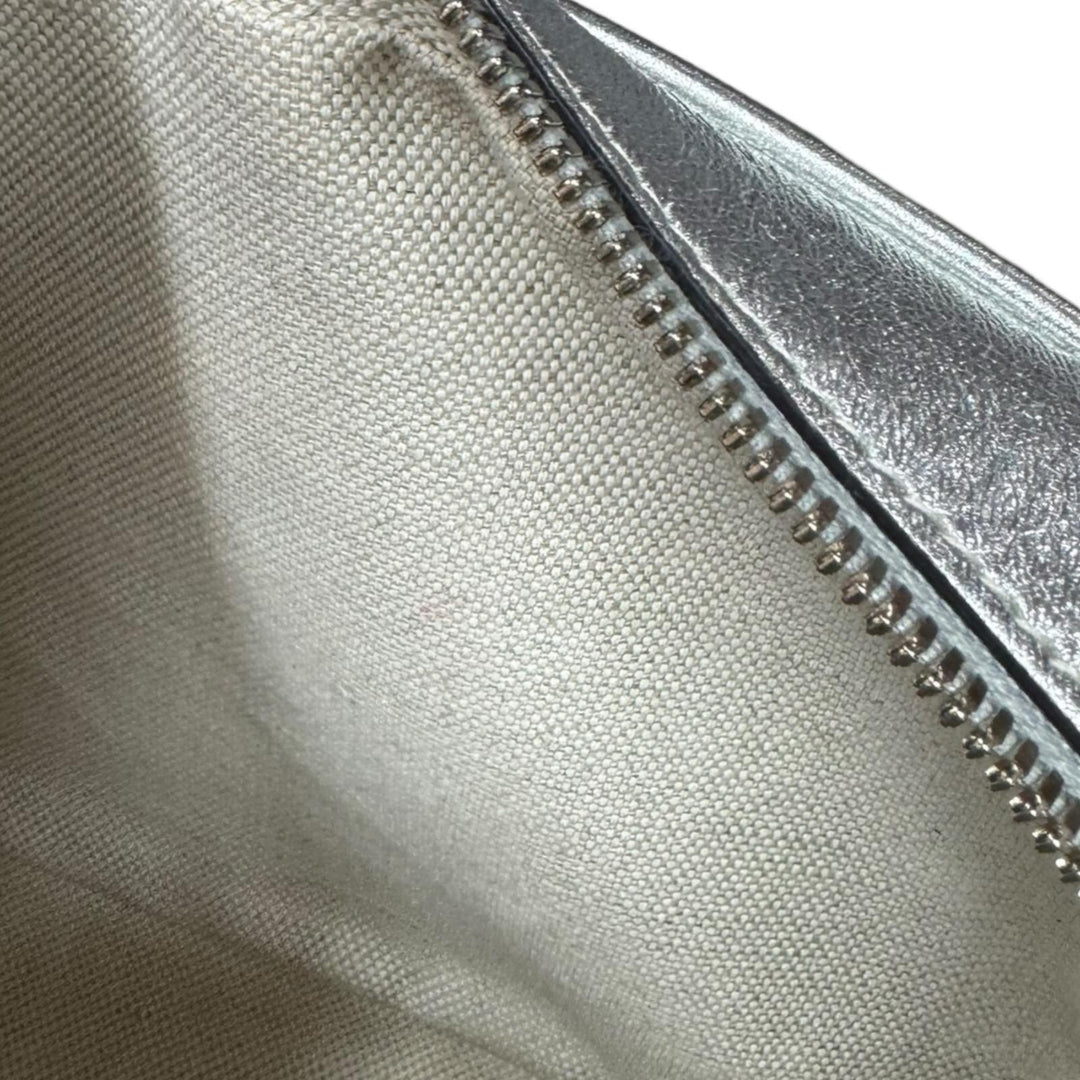 GUCCI グッチ ブロンディ スモール ショルダーバッグ レザー シルバー