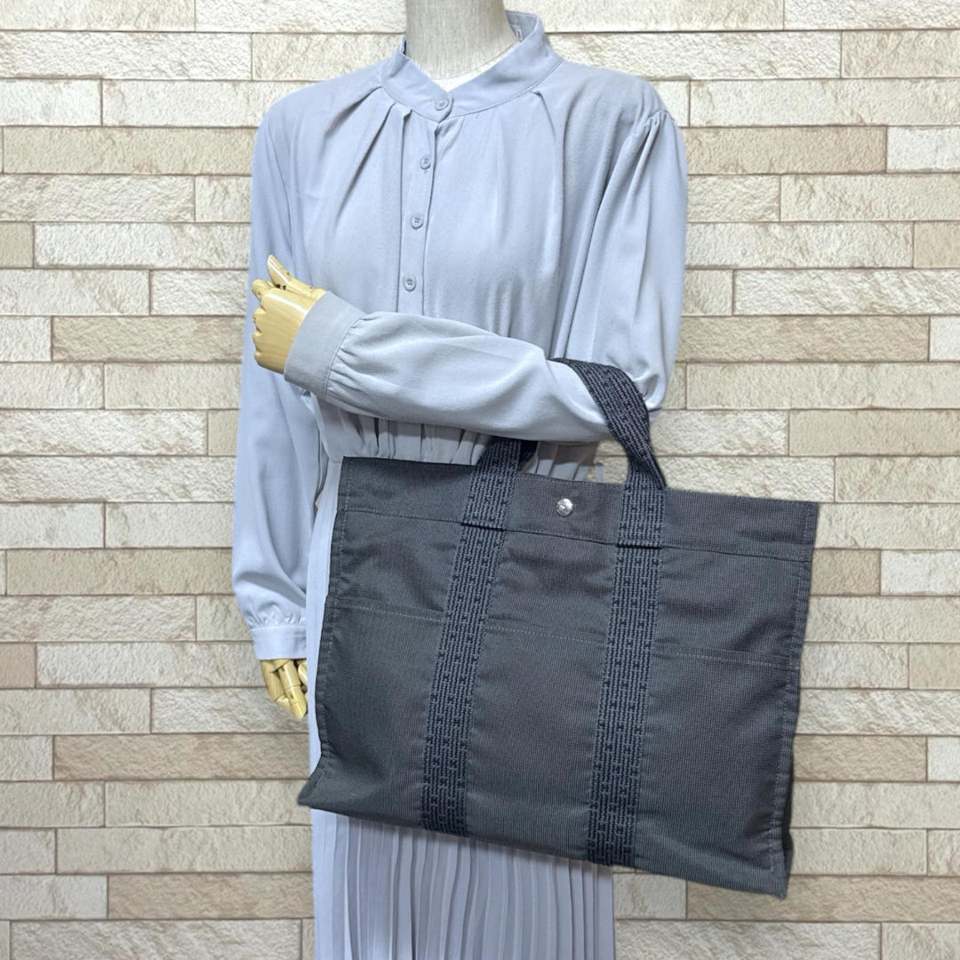 HERMES エルメス トートMM エールライン トートバッグ キャンバス