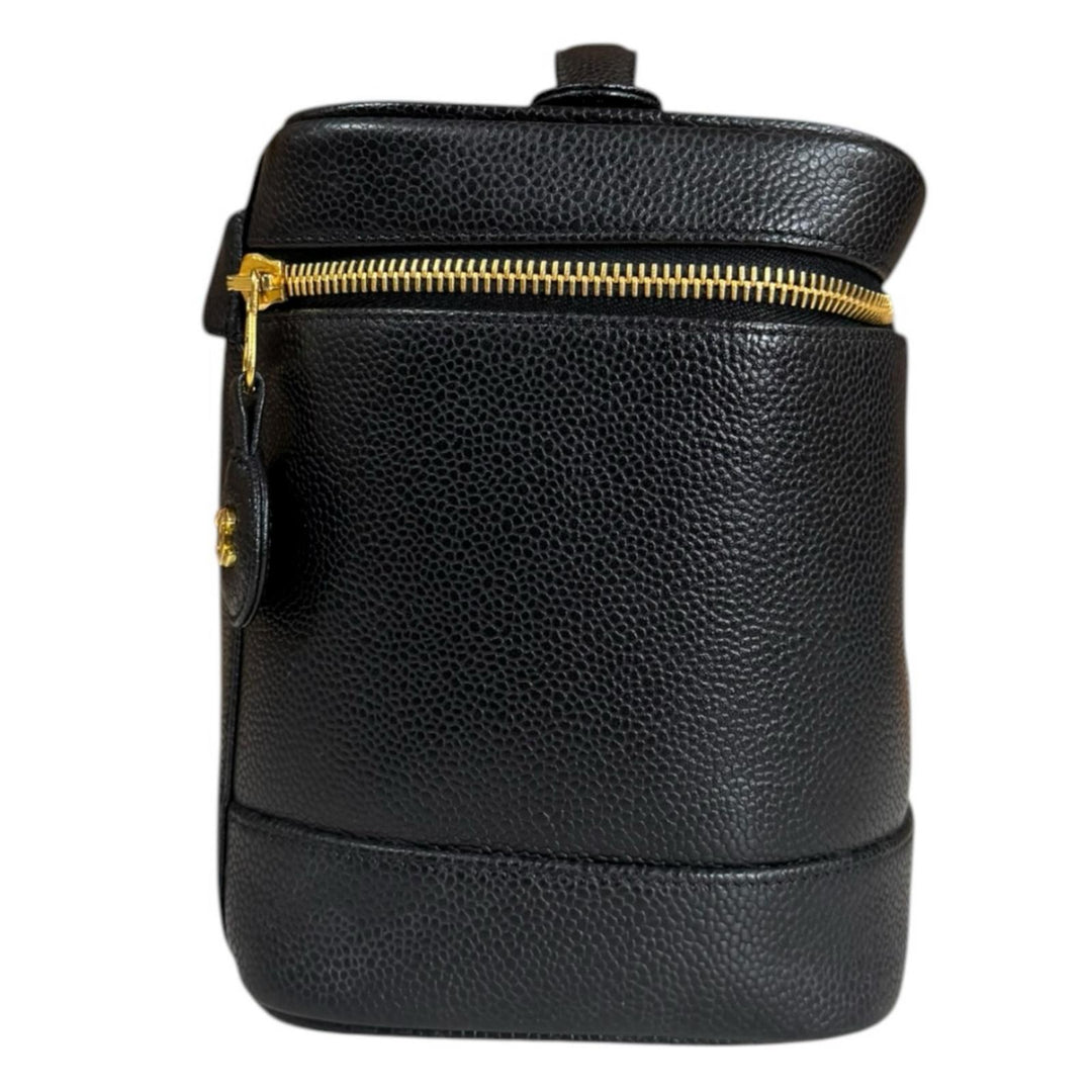 CHANEL シャネル 縦型バニティ ココマーク ハンドバッグ キャビア 