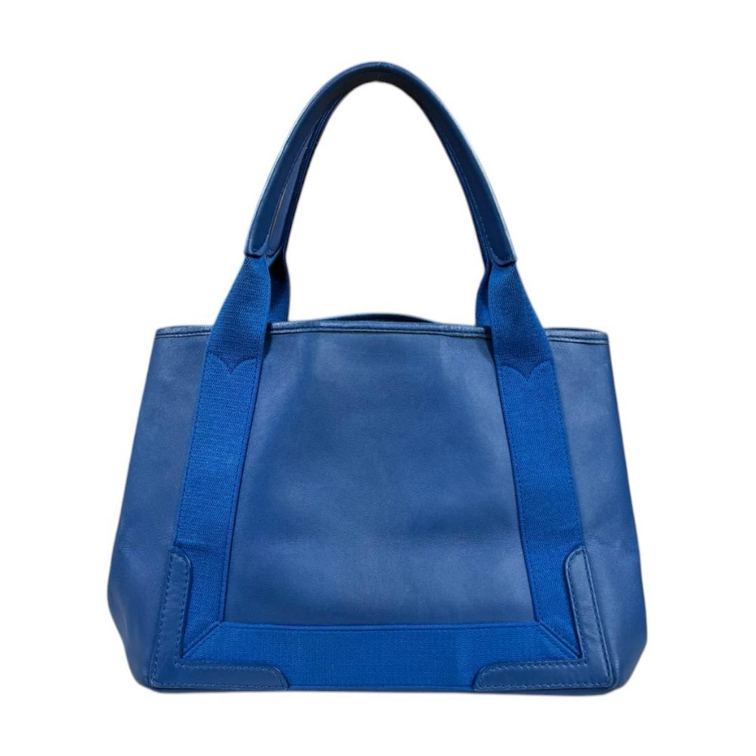 BALENCIAGA バレンシアガ ネイビーカバS ハンドバッグ レザー ブルー