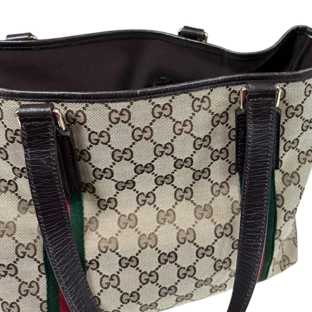 GUCCI グッチ シェリーライン トートバッグ GGキャンバス ベージュ