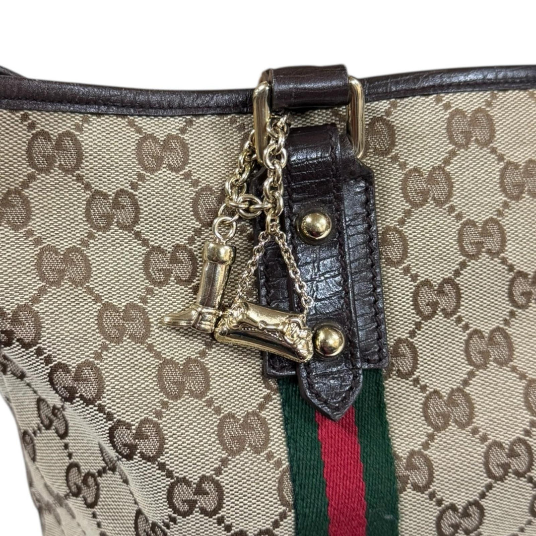 【美品】グッチ トートバッグ ベージュ キャンバス シェリーライン GG柄 グッチ GUCCI シェリーライン GG柄 GGキャンバス ミニトートバッグ