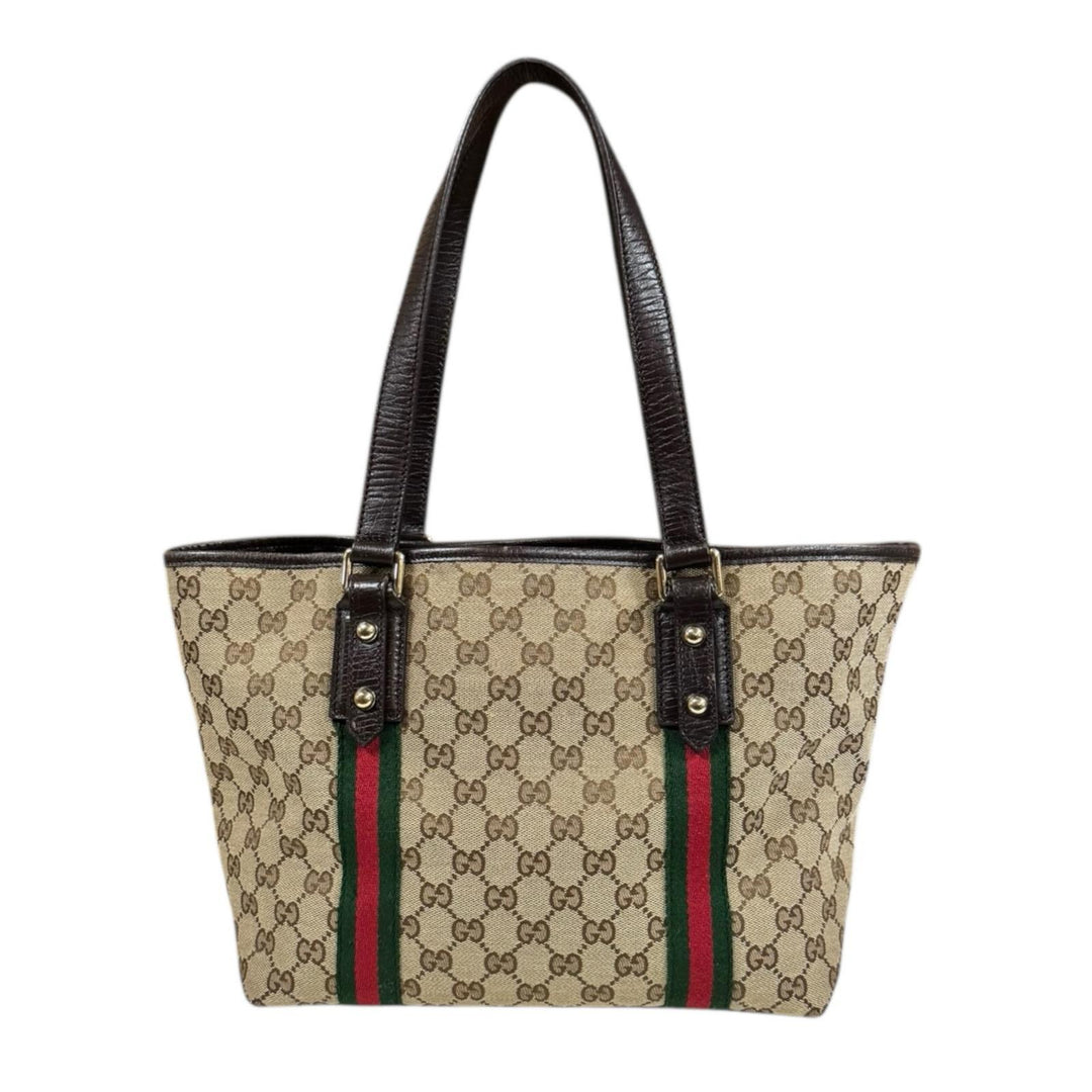 GUCCI グッチ シェリーライン トートバッグ GGキャンバス ベージュ