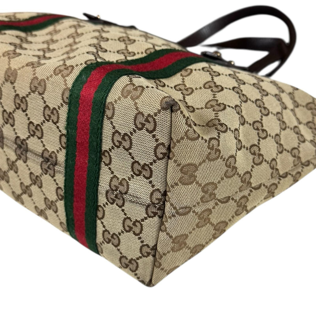 GUCCI グッチ シェリーライン トートバッグ GGキャンバス ベージュ