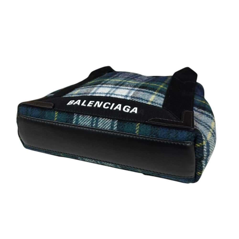 BALENCIAGA バレンシアガ タータンチェック柄 ネイビーカバXS