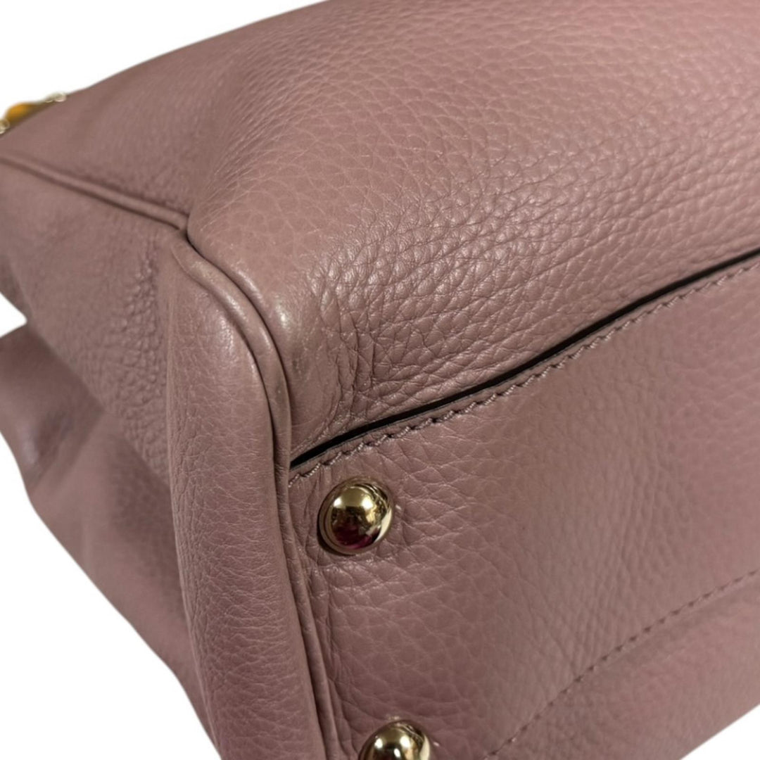 GUCCI グッチ バンブー ショルダーバッグ レザー ピンク レディース