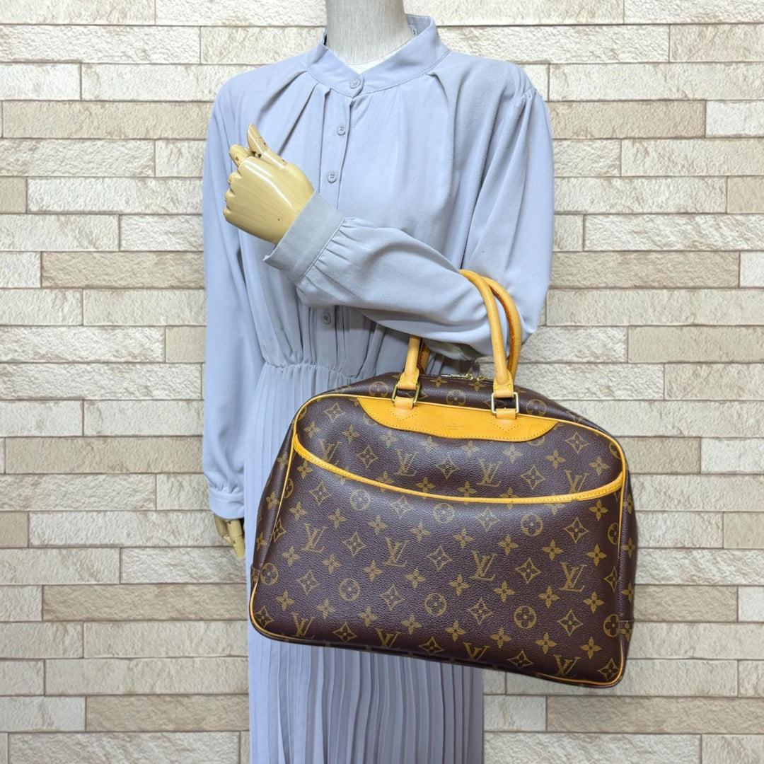 LOUIS VUITTON Deauville Monogram Handbag Monogram Canvas Brown
