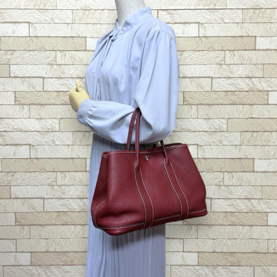 HERMES エルメス ガーデンパーティTPM トートバッグ ネゴンダ レッド