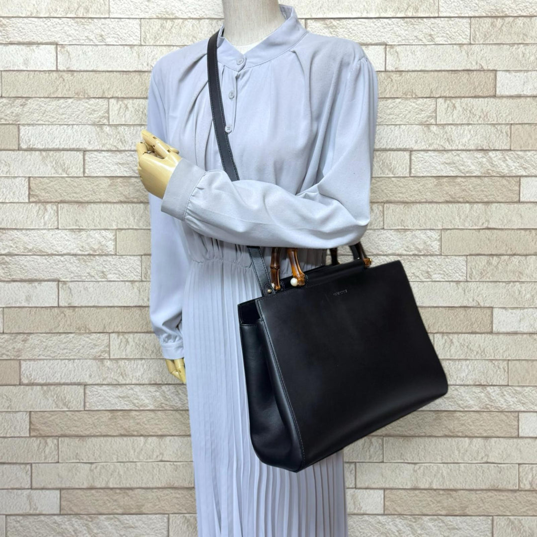 ■GUCCI グッチ■ バンブー ニムフェア 2WAYハンド・ショルダーバッグ GUCCI グッチ ニムフェア バンブー ショルダーバッグ – Trip