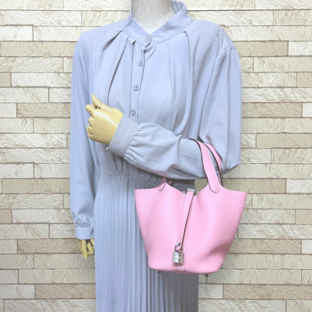 HERMES エルメス ピコタンロックPM ハンドバッグ トリヨン ピンク