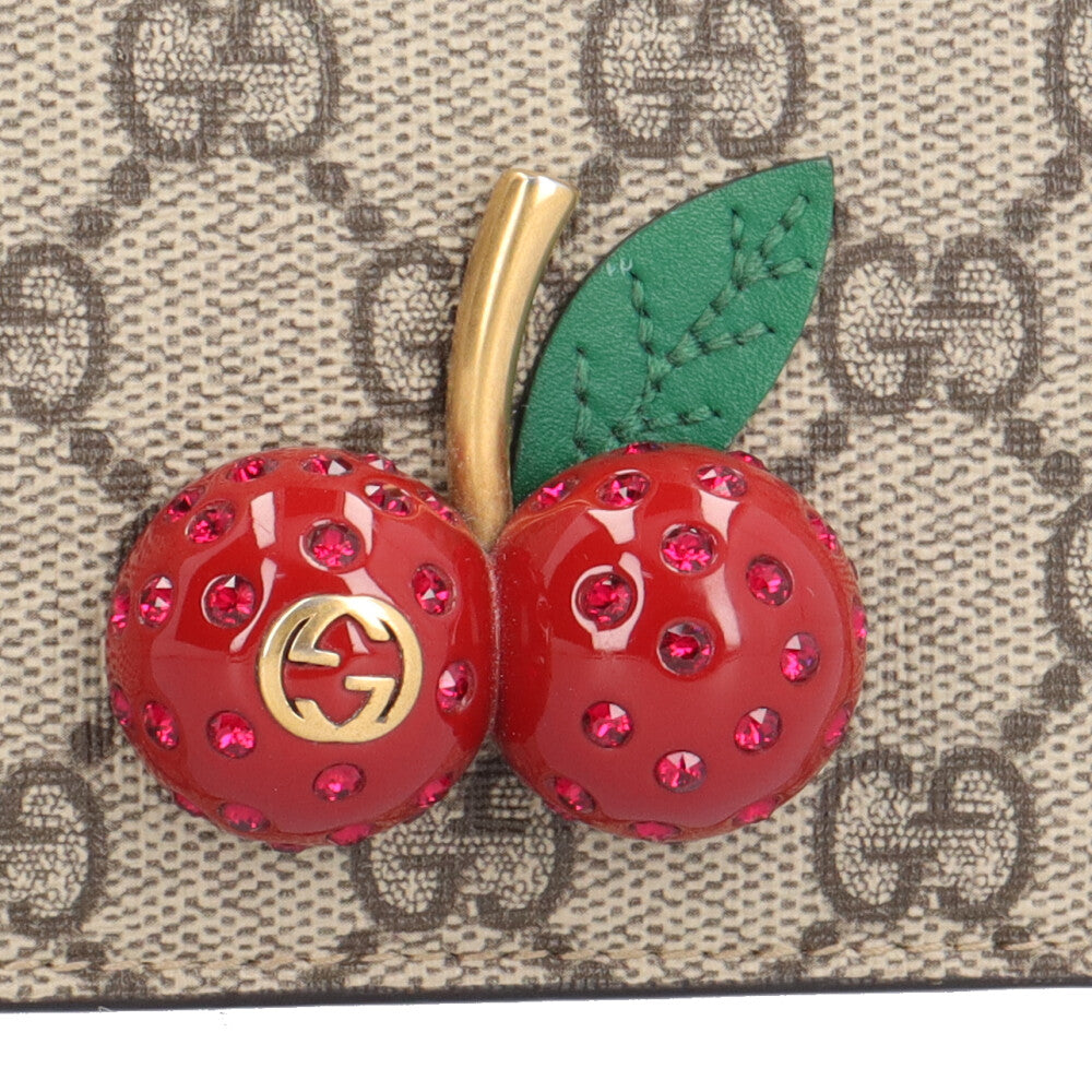 GUCCI グッチ チェリー GGスプリーム 二つ折り財布 GGスプリーム