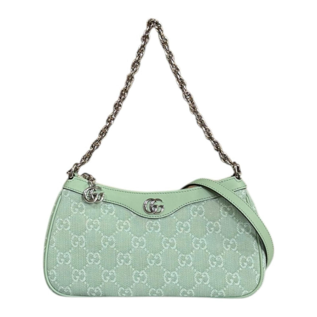 GUCCI グッチ オフィディア スモール ショルダーバッグ 784753 GGキャンバス グリーン シルバー金具  レディース【中古】 GUCCI グッチ スモールショルダーバッグ オフィディア ショルダー
