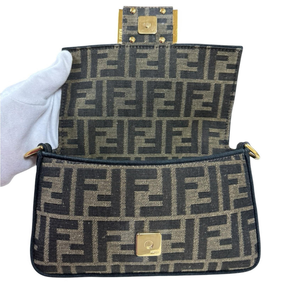 な*ん様 【希少・未使用品】FENDIフェンディ◆ズッカ キャンバスショルダーバ FENDI フェンディ バゲット ミニ ズッカ ショルダーバッグ キャンバス