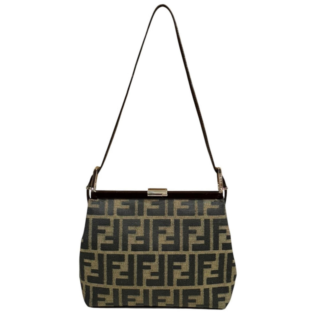 FENDI フェンディ ミニバゲット ズッカ ショルダーバッグ キャンバス