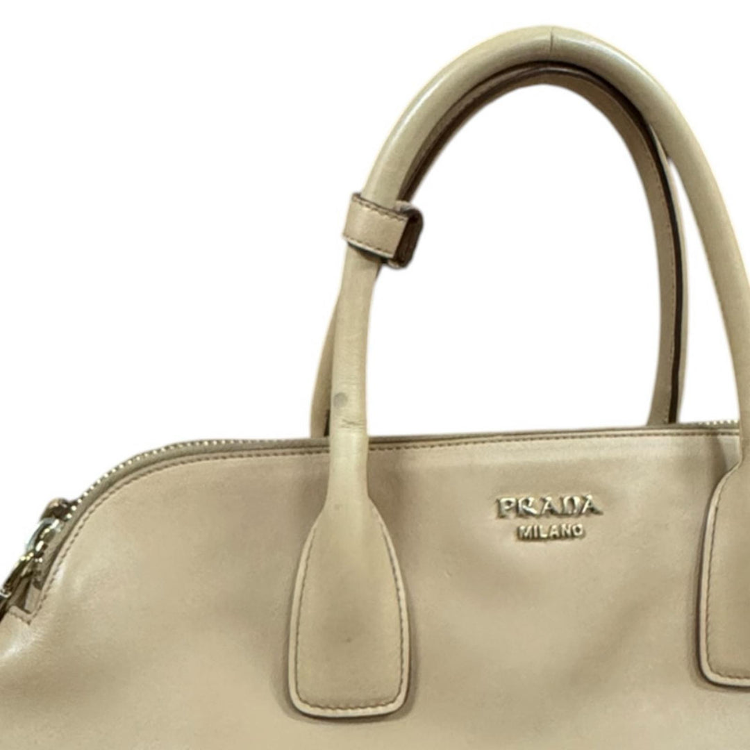 PRADA ベージュ レザー ハンドバッグ PRADA プラダ ハンドバッグ レザー ベージュ レディース 中古 – 【公式