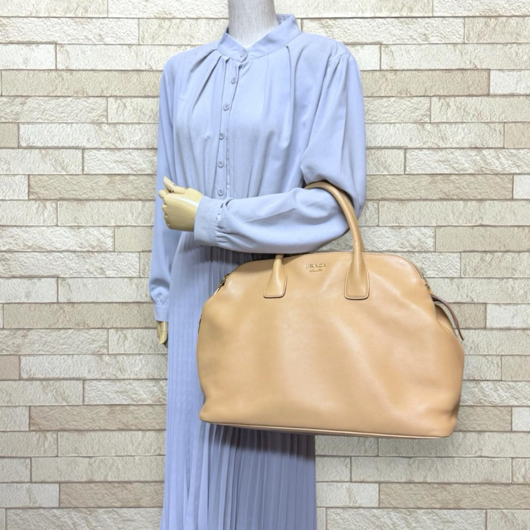 PRADA プラダ ハンドバッグ レザー ベージュ レディース 中古 – 【公式