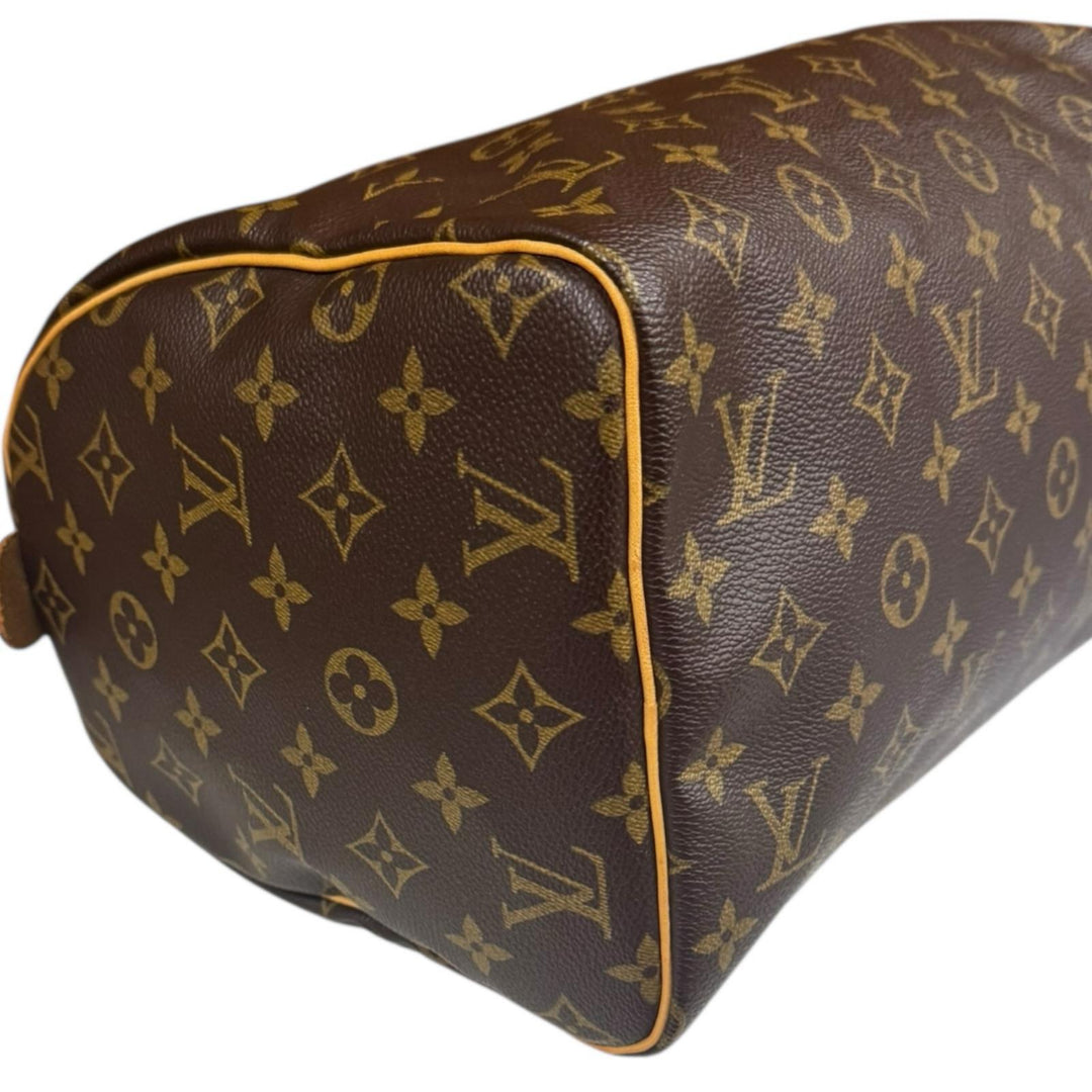 ルイヴィトン　ハンドバッグ　スピーディ30 モノグラム　ブラウン　ヌメ革　訳アリ ルイヴィトン ハンドバッグ スピーディ30 モノグラム ブラウン