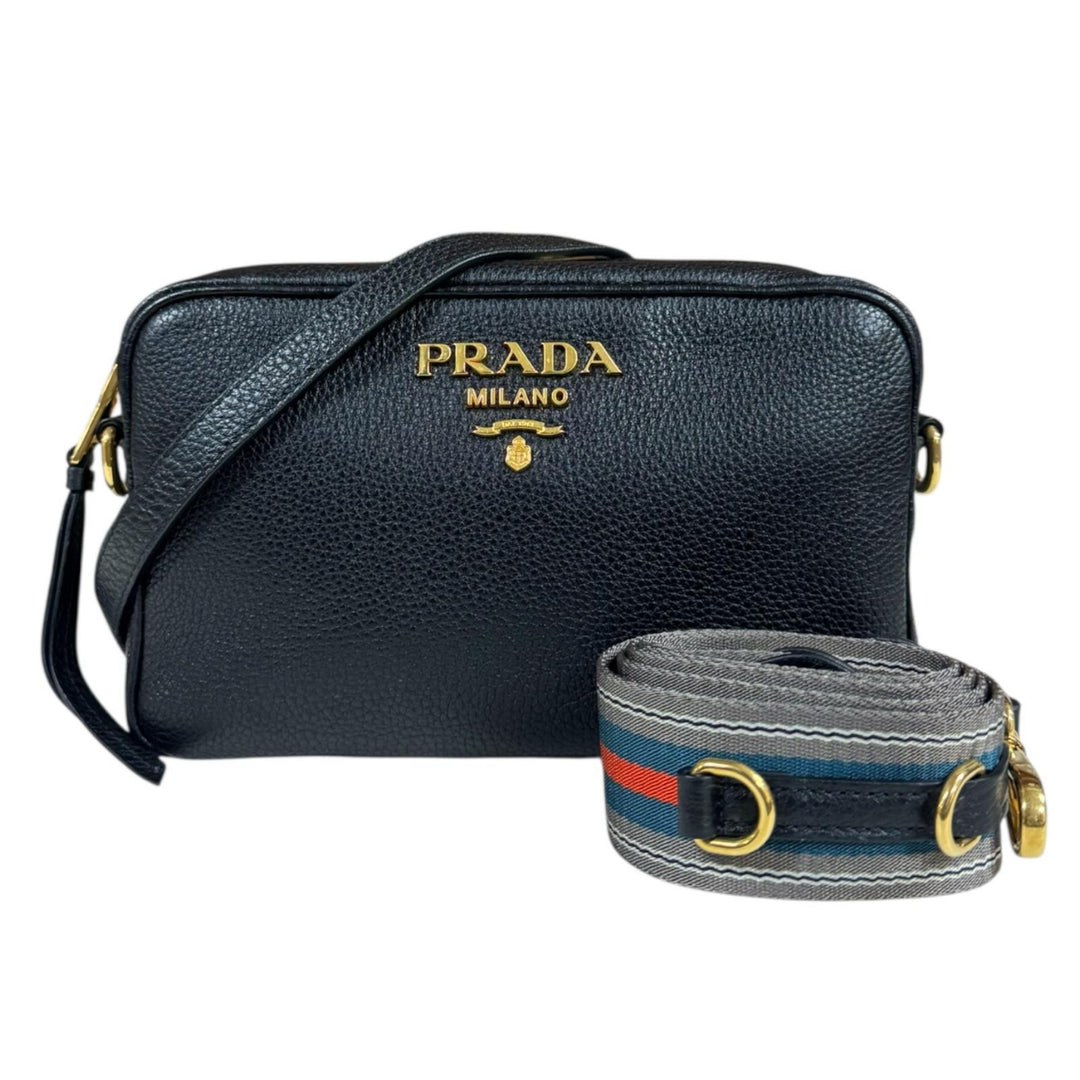 PRADA プラダ ショルダーバッグ レザー ブラック レディース 中古 