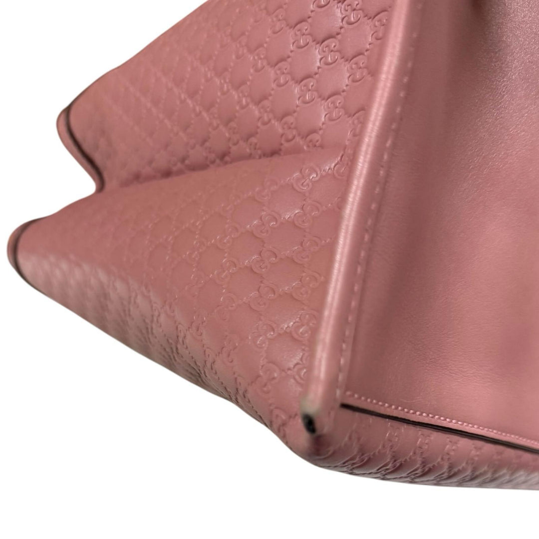 GUCCI グッチ マイクログッチシマ ショルダーバッグ レザー ピンク